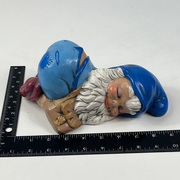 1970's Ceramic Sleeping Garden Gnome Hand Painted Elf Yard Decor Nun Monestary - Picture 8 of 10